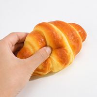 Jouet Squishy Croissant Classique à Remontée Lente, Motif Doré Brillant à Picots, Anti-Stress, Compagnon de Bureau