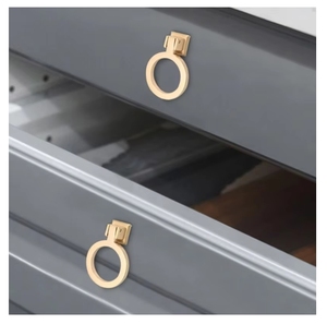 Handle furniture Nordic simple wardrobe <strong>door</strong> drawer and cabinet handles single-hole hanging copper brushed handles - Product Image 2