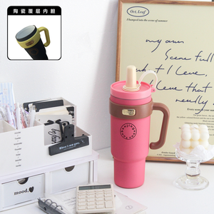 Mug isotherme en acier inoxydable grande capacité avec revêtement intérieur en céramique pour hommes et femmes, nouveau gobelet haut de gamme pour le camping - Product Image 5