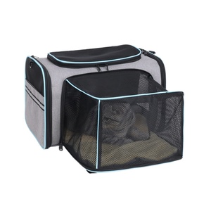 Transportines para perros con cremalleras para gatitos 2 lados Transportín para gatos expandible Aprobado por la aerolínea Transparente Transpirable Espacio de viaje - Product Image 2