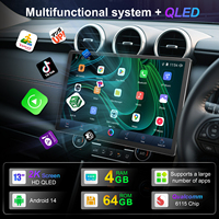 Reproductor Multimedia Estéreo con Pantalla Táctil QLDE QLED, Android Auto y Carplay Portátil, Android 14, Quad Core, 1 GB de RAM, 128 GB de Almacenamiento