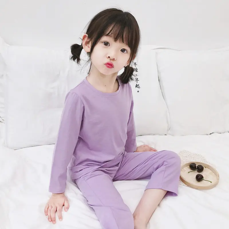 wholesale kids girls sleepwear pajamas short Blank girl sleepwear for summer custom kids pajamas girl cotton pyjamas