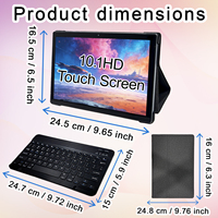 Tablette PC professionnelle Android 12 MTK Octa Core avec clavier et souris Bluetooth, mémoire RAM 3 Go + 64 Go + 128 Go, écran 10,1 pouces, batterie 4000 mAh/6000 mAh