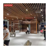 Décoration d'art personnalisable Tôle de toiture ondulée Plafond à lattes Bois Aluminium Vague Plafond