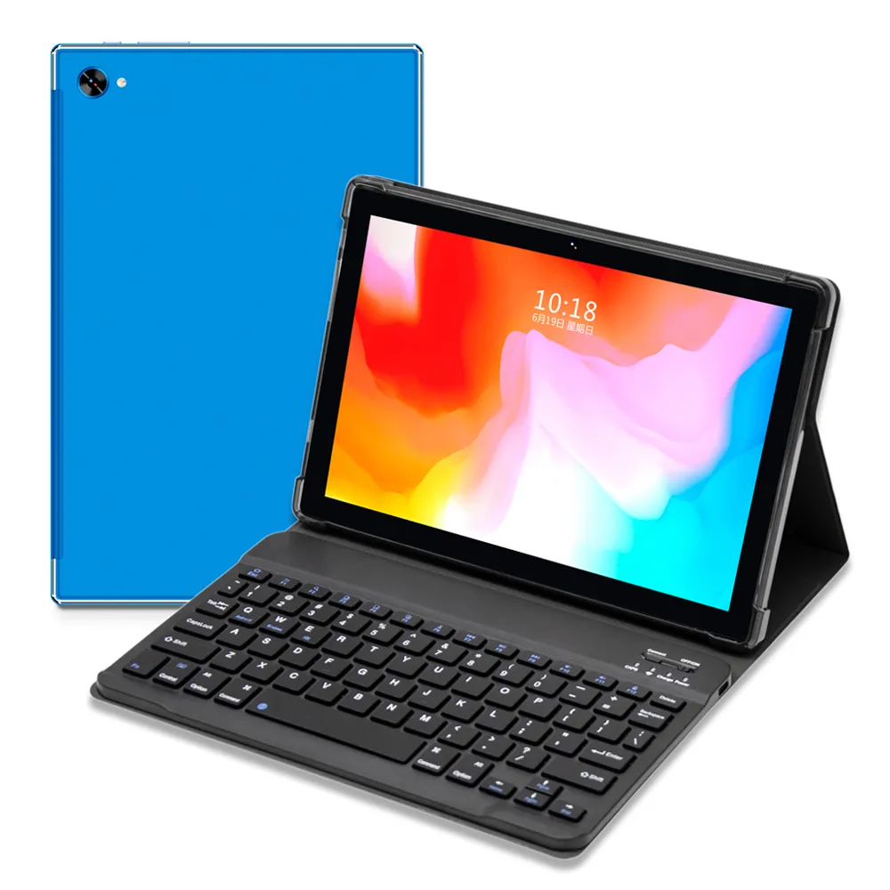 10 Inch Android Tablet 2 In 1 Octa-core 4gb 64gb Dual Sim Card 5g Wifi Tablets 10.1" Fhd Tablet Pc With Detachable Keyboard