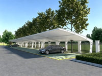 Structure de protection solaire pour parking, conception de carport photovoltaïque, système de toiture à panneaux solaires