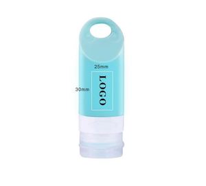 Kit de voyage personnalisé avec logo, flacons souples en silicone approuvés, vides, pour shampoing, gel douche, liquides, rechargeables - Product Image 3