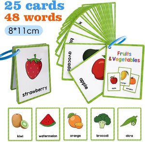 Tarjetas <span class=keywords><strong>de</strong></span> Memoria con Frutas y Verduras para Niños, Tarjetas <span class=keywords><strong>de</strong></span> Palabras con Imágenes Bilingües para el Aprendizaje Temprano <span class=keywords><strong>de</strong></span> Bebés, Niños Pequeños y Preescolares - Product Image 2
