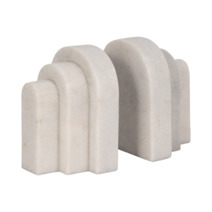 Fermalibri ad Arco Stratificato in Marmo, Decorazione Moderna per Libreria, Elemento d'Arredo per Casa e Ufficio - Product Image 3