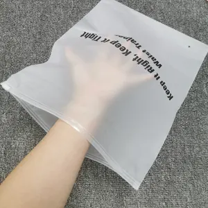 속옷 용 투명 젖빛 매트 맞춤형 비닐 지퍼 백