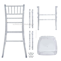 Chaise de mariage amovible en acrylique transparent, idéale pour les activités de plein air et les banquets dans les hôtels de restauration de mariage