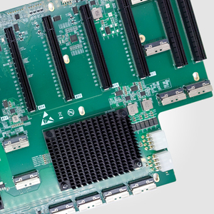 ผู้ผลิตบอร์ดขยาย Custom MIwin OEM ODM MCIO X8 PCIE 5.0 Switch GPU Backplane 12 ช่อง X16 สำหรับ P2P Baseboar Switch GPU - Product Image 4