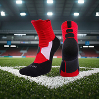 Chaussettes de sport de compression de luxe sur mesure Chaussettes de football de sport courtes à prise antidérapante Logo tissé Matériau en spandex jetable