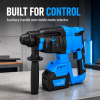 Marteau perforateur sans fil 20V Lithium-ion sans balais, énergie d'impact 2.5J, pour travaux de perçage du béton, du bois et de l'acier
