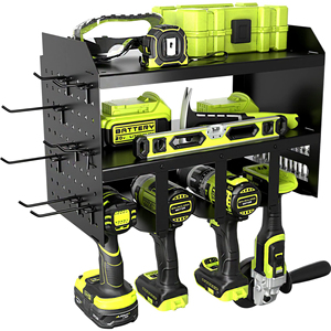 4 Layer Floating Power Tool Pegboard Storage Durable Drills Tools Holder Metal Heavy Power Organizer Garage Wall Mounted Racks - Product Image 1