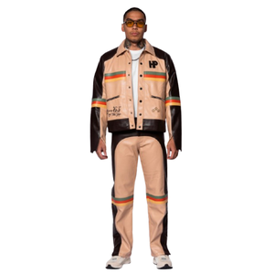 Veste d'hiver stylée pour hommes style hip-hop dernier cri OEM grande taille fermeture à glissière brodée en cuir PU poche à capuche avec col - Product Image 1