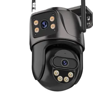 8MP 4K PTZ telecamera Wifi doppia lente doppio schermo Ai umani rilevare Auto tracciamento Wireless telecamera di sorveglianza esterna iCSee