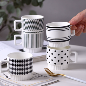 Nueva Taza de Porcelana Apilable Estilo Hepburn, Diseño Nórdico Minimalista, Hecha a Mano, Colores Personalizables, Regalos Empresariales - Product Image 3