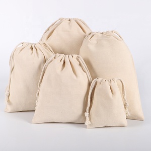 Cotton Produce Drawstring Bags Heavy Duty Reusable Canvas Muslin Organizer Crafts and Favor Storage Pouch