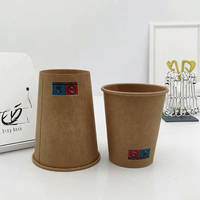 Gobelet à café en papier biodégradable et écologique, personnalisable avec logo, style à paroi simple, 8/10/12 oz, noir
