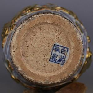 Jingdezhen Ceramic Customization Vase Yuan <strong>Dynasty</strong> Blue and White Underglaze Red Carving <strong>Gold</strong> Lion Antique Amphora Plum Vase - Product Image 6
