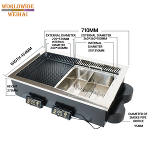 <span class=keywords><strong>Barbecue</strong></span> <span class=keywords><strong>coréen</strong></span> sans fumée, électrique, en acier inoxydable, dispositifs de sécurité, facile à nettoyer, assemblé, commande tactile, 3-5 personnes, intérieur - Product Image 5