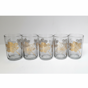 Ensemble de verres de luxe en verre avec feuille d'or de haute qualité, transparent avec impression dorée, boisson - Product Image 1