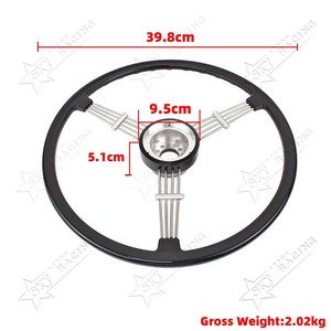 Volante Deportivo <span class=keywords><strong>Vintage</strong></span> de 40 cm (15 3/4 pulgadas) de 3 Radios, Estilo Banjo, de Plástico Negro y Blanco de Alta Calidad, para <span class=keywords><strong>Porsche</strong></span> 356 a B C de 1950-1966 - Product Image 6