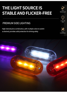 Luce Laterale <span class=keywords><strong>a</strong></span> LED CBD-3LED 12V, Luce di Segnalazione per <span class=keywords><strong>Traffico</strong></span>, Luce Costante per Camion e Rimorchi - Product Image 3