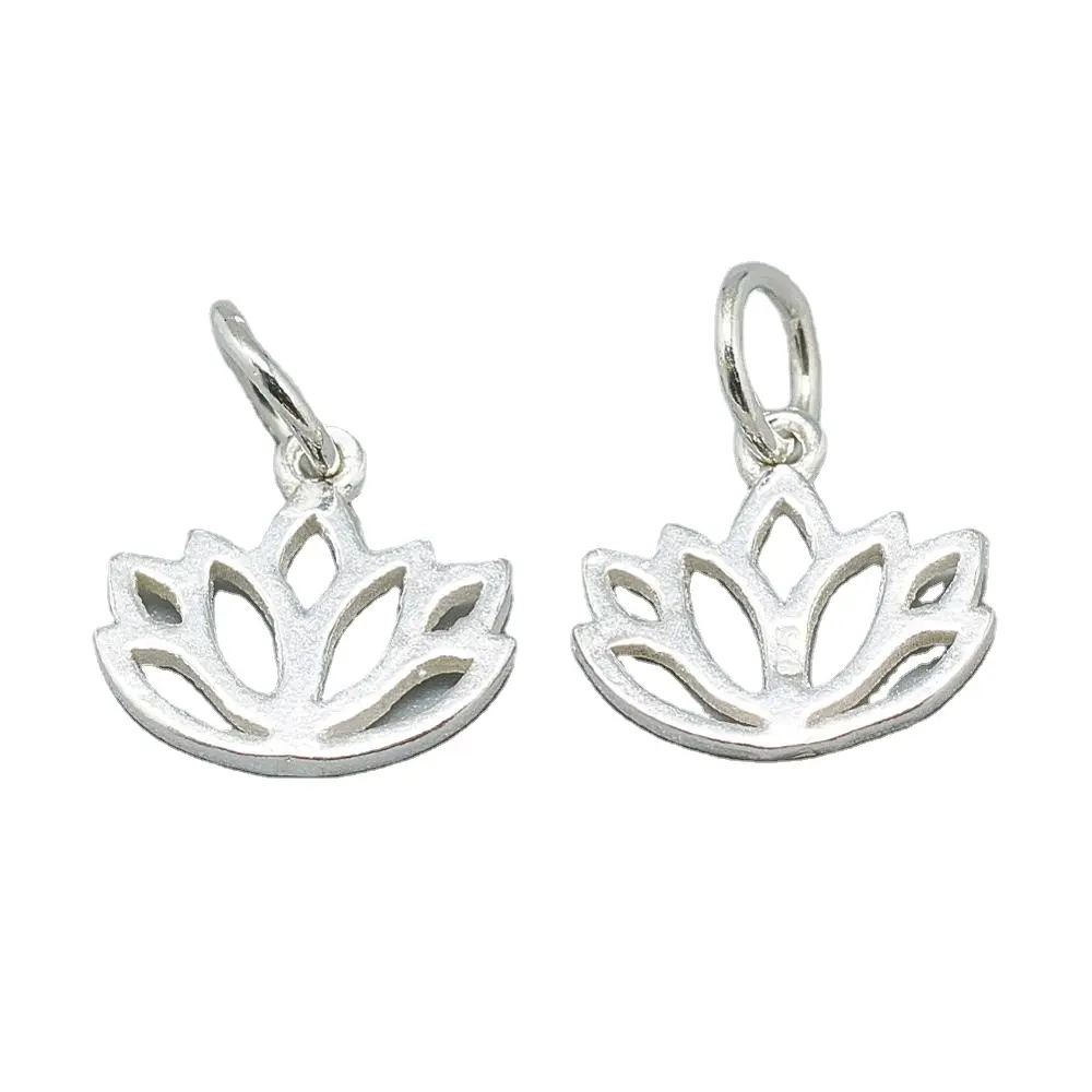 PandaHall Atacado 925 Sterling Silver Lotus Pingentes para Fazer Jóias