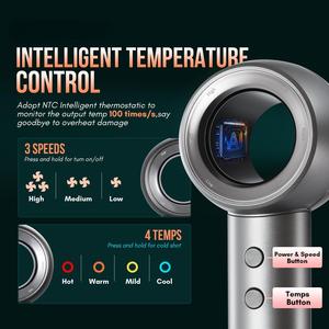 Secador de Pelo Profesional de Alta Velocidad 110000rpm para Salón, con Logotipo Personalizado, Iónico, con Cepillo, Secador de Cabello - Product Image 3