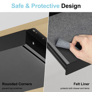 Cassetto Sotto Scrivania da 20,1 Pollici con Guide a Sfera a Estrazione Totale per Scrivania Regolabile in Altezza, Organizzatore in Acciaio al Carbonio - Product Image 4