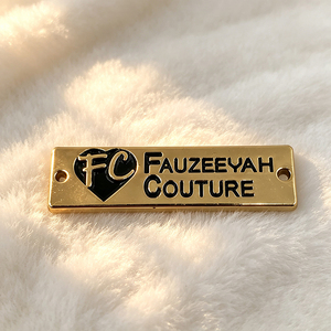 <b>Swimsuit</b> Garment Custom Engraved Metal Tag, Seawater Resist Brand Logo Plating Sew On Metal Label - Product Image 1