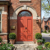 Porte blindée en aluminium cintrée traditionnelle avec isolation thermique, insonorisation, anti-effraction, charnières dissimulées, taille personnalisée pour hôtel