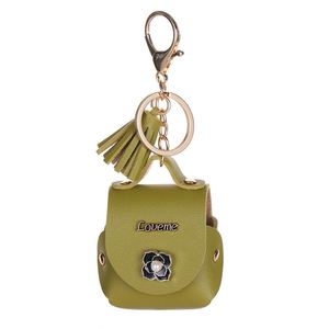Bolsa de Almacenamiento de Auriculares de Cuero PU, Llavero Rosa, Naranja, Oliva, Regalo Promocional, Llavero para Auriculares - Product Image 4