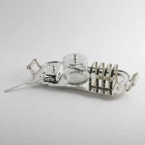 Ensemble de porte-beurre et de confiture en métal Sheffield Silver pour deux personnes, design moderne, toutes saisons, pour les restaurants - Product Image 2