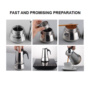 Cafetière personnalisée Moka de camping en acier inoxydable de haute qualité <span class=keywords><strong>Machine</strong></span> à <span class=keywords><strong>expresso</strong></span> Cuisinière <span class=keywords><strong>Percolateur</strong></span> à induction italien - Product Image 2