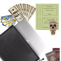 Sac à monnaie ignifuge et étanche, conteneur de rangement pour dossiers isolé thermiquement, pochette ignifuge pour documents A4, argent liquide, tablette
