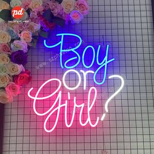 Fournitures de fête de douche de bébé garçon ou fille c'<span class=keywords><strong>est</strong></span> un garçon c'<span class=keywords><strong>est</strong></span> une fille néons enseignes au néon pour les décorations de fête de révélation de sexe - Product Image 1