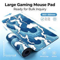 Grand tapis de souris de jeu en caoutchouc naturel bleu, impression personnalisée du logo, antidérapant, imperméable, accessoires informatiques de bureau