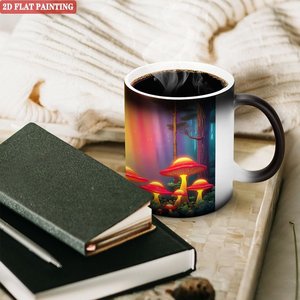 Heat Transfer Art Craft Blank Mug Frosted Black 11oz <b>Ceramic</b> Heat Sensitive Gift <b>Cup</b> - Product Image 3