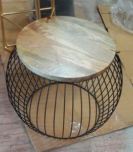 โต๊ะกาแฟทรงกลมหินอ่อนสีขาวแบบกึ่งเงา ทันสมัย น้ำหนักเบา ทนทาน เหมาะสำหรับใช้ในสำนักงาน ให้บรรยากาศหรูหรา - Product Image 1