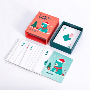Cartas de Póker de Papel Personalizadas de Navidad, Diseño de Gorro de Santa Claus y Oso Polar, Caja de Regalo Roja y Verde, Cartas de Juego para Fiestas al por Mayor - Product Image 4
