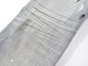   <span class=keywords><strong>Jean</strong></span> bleu clair pour <span class=keywords><strong>homme</strong></span>, style urbain, déchiré, motif éclaboussures d'encre, denim vintage délavé, coupe slim stretch, pantalon en <span class=keywords><strong>jean</strong></span> de créateur - Product Image 5
