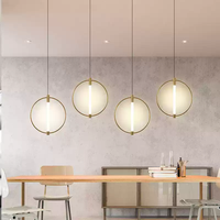 Lustres réglables en hauteur, lampes de chevet pour chambre à coucher, luminaires de bar, comptoir, salle à manger, en fer et acrylique, LED dimmable, taille moyenne