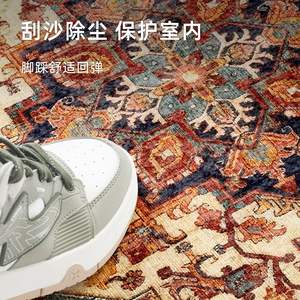 Alfombra redonda con diseño de medallón, fibra de poliéster, estilo vintage rojo, decoración del hogar, dormitorio, sala de estar, alfombra para el suelo, 60 pulgadas de diámetro - Product Image 5