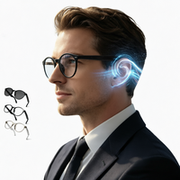 Lunettes Intelligentes Traducteur IA 28g 80mAh+80mAh Contrôle Tactile Étanche Double Chargement Magnétique Enregistreur Audio Professionnel pour Réunions
