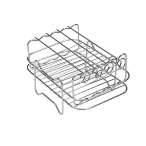 Support de cuisson empilable carré multicouche polyvalent en acier inoxydable pour friteuse à air, <span class=keywords><strong>d</strong></span>éshydrateur, four, cuisson au four, rôtissage et grillades - Product Image 2