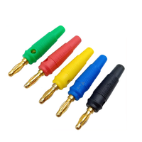 Câble de haut-parleur Fiche banane Câble de haut-parleur Connecteur de fiche banane Amplificateur de puissance en cuivre plaqué or Fiche 4mm