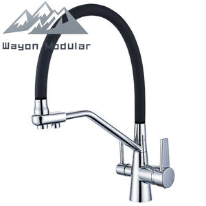 Grifo Mezclador de Lavabo de Acero Inoxidable de Grado Comercial de Lujo Wayon, Montado en Cubierta, Color Negro, con Doble Manija - Product Image 6